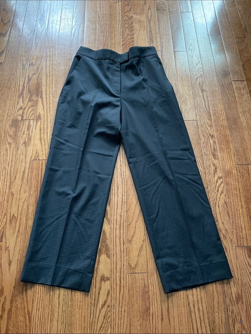 COS Black Check Pattern Straight Leg Pants Women’s Sz 6